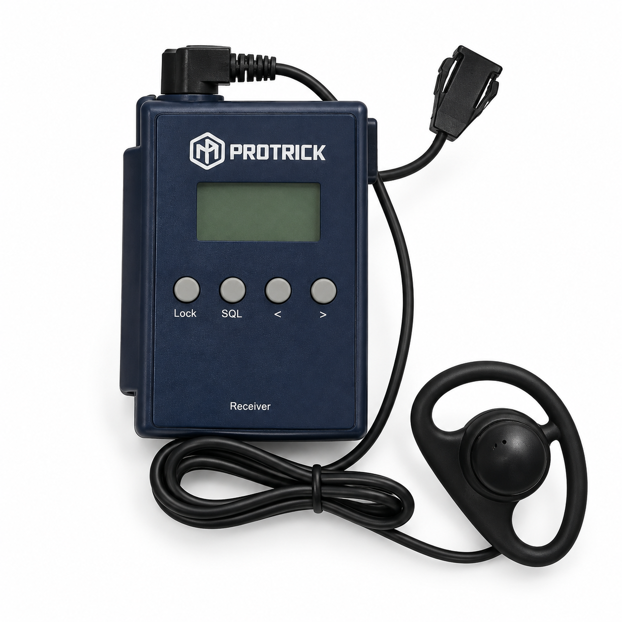 Receiver interpreter dengan earpiece dan kabel